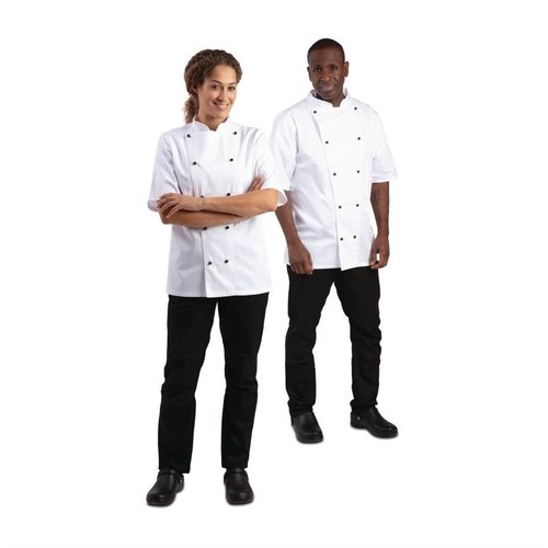 Whites Chefs Clothing Whites Chicago Unisex Chefs Jacket Short Sleeve 2XL Whites Chefs Clothing Whites Chicago Unisex Chefs Jacket Short Sleeve 2XL