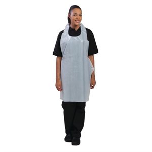XXLselect Disposable Polythene Bib Aprons White (Pack of 100) XXLselect Disposable Polythene Bib Aprons White (Pack of 100)