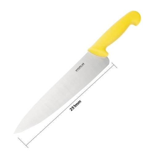 Hygiplas Chefs Knife 255 mm, Colour Coded Yellow Hygiplas Chefs Knife 255 mm, Colour Coded Yellow
