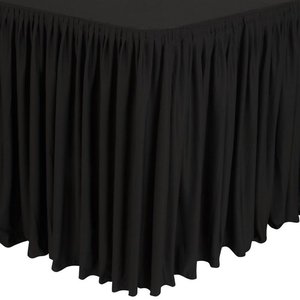 XXLselect Table Top Black Cover & Skirting - Plisse Style