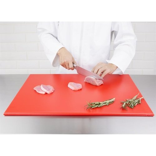 Hygiplas High Density Polyethylene Cutting Board 600 x 450 mm Red Hygiplas High Density Polyethylene Cutting Board 600 x 450 mm Red