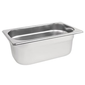 Vogue Stainless Steel Gastronorm Pan 1/4 100 mm Vogue Stainless Steel Gastronorm Pan 1/4 100 mm