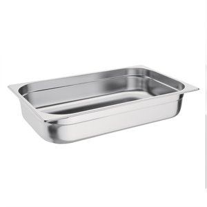 Vogue Stainless Steel Gastronorm Pan 1/1 100 mm Vogue Stainless Steel Gastronorm Pan 1/1 100 mm