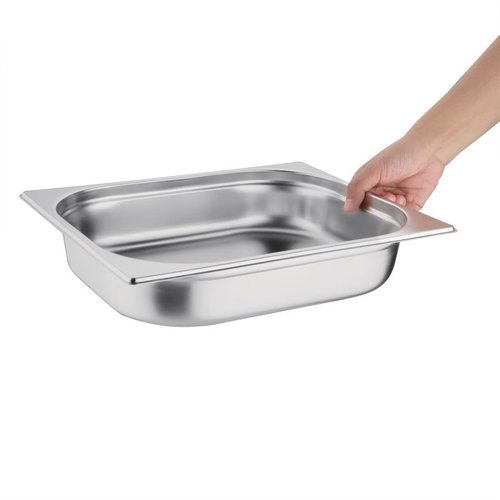 Vogue Stainless Steel Gastronorm Pan 1/2 65 mm Vogue Stainless Steel Gastronorm Pan 1/2 65 mm
