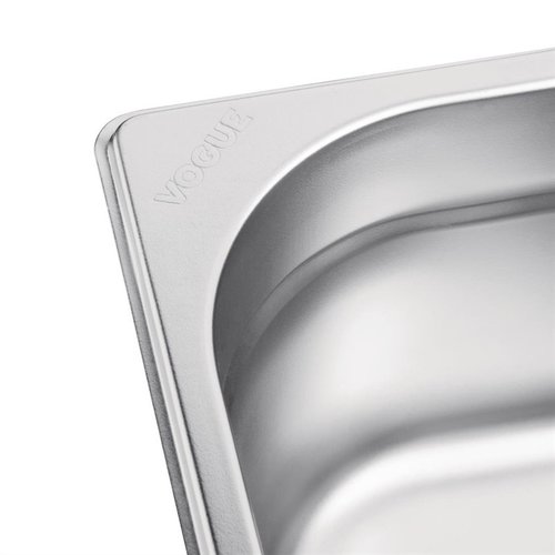 Vogue Stainless Steel Gastronorm Pan 1/6 100 mm Vogue Stainless Steel Gastronorm Pan 1/6 100 mm