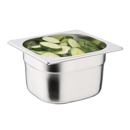 Vogue Stainless Steel Gastronorm Pan 1/6 100 mm Vogue Stainless Steel Gastronorm Pan 1/6 100 mm