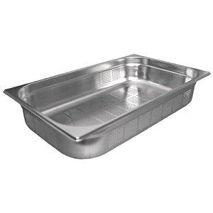 Vogue Stainless Steel Gastronorm Pan 1/1 200 mm, Perforated