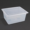 Vogue Polypropylene Container with a Lid GN 1/2 150 mm, Transparent (Pack of 4)