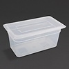 Vogue Polypropylene Container with a Lid GN 1/3 150 mm, Transparent (Pack of 4) Vogue Polypropylene Container with a Lid GN 1/3 150 mm, Transparent (Pack of 4)