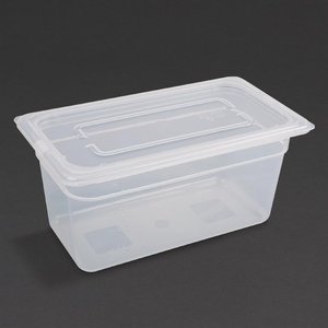 Vogue Polypropylene Container with a Lid GN 1/3 150 mm, Transparent (Pack of 4) Vogue Polypropylene Container with a Lid GN 1/3 150 mm, Transparent (Pack of 4)