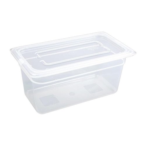 Vogue Polypropylene Container with a Lid GN 1/3 150 mm, Transparent (Pack of 4) Vogue Polypropylene Container with a Lid GN 1/3 150 mm, Transparent (Pack of 4)