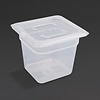 Vogue Polypropylene Container with a Lid GN 1/4 150 mm, Transparent (Pack of 4) Vogue Polypropylene Container with a Lid GN 1/4 150 mm, Transparent (Pack of 4)