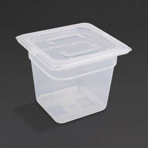 Vogue Polypropylene Container with a Lid GN 1/4 150 mm, Transparent (Pack of 4) Vogue Polypropylene Container with a Lid GN 1/4 150 mm, Transparent (Pack of 4)