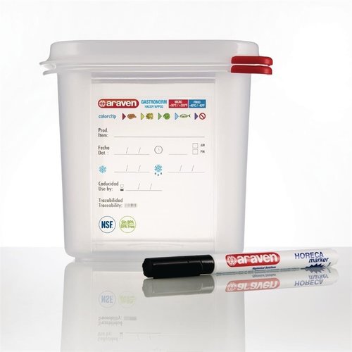 Araven Polypropylene Food Container with a Lid 1/6, 150 mm, Transparent (Pack of 4) Araven Polypropylene Food Container with a Lid 1/6, 150 mm, Transparent (Pack of 4)