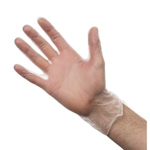 Vogue Vinyl Disposable Gloves, Size L, Powder-Free (Pack of 100)