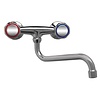 XXLselect Double Handle Wall Mount Kitchen Faucet with Bottom Spout 250 mm