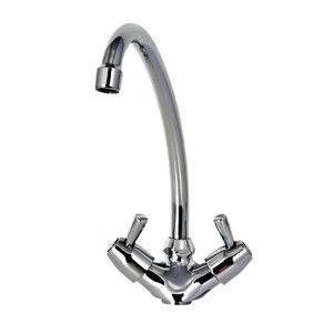 XXLselect Wyprzedaż - Bateria zlewozmywakowa stojąca z pokrętłami, mieszalnikiem i wylewką o długości 300 mm XXLselect Wyprzedaż - Bateria zlewozmywakowa stojąca z pokrętłami, mieszalnikiem i wylewką o długości 300 mm