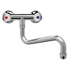 XXLselect Double Handle Wall Mount Kitchen Faucet with Bottom Spout 300 mm