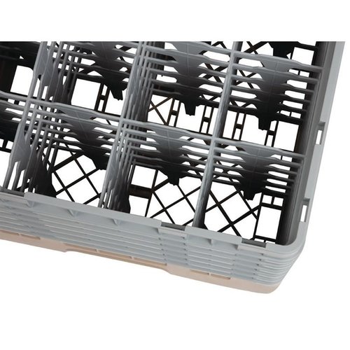 XXLselect Kosz do zmywarki na szkło 16 przegród / 500 x 500 x 349 mm, beżowy