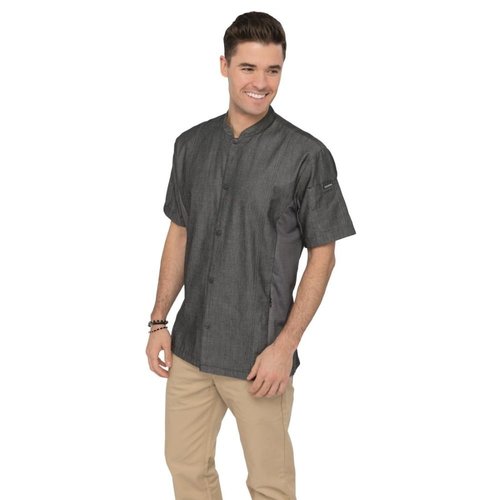 Chef Works Urban Chef Works Tribeca S/S Snap Front Coat Black Denim Size M Chef Works Urban Chef Works Tribeca S/S Snap Front Coat Black Denim Size M
