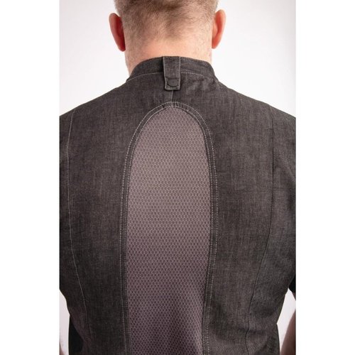 Chef Works Urban Chef Works Tribeca S/S Snap Front Coat Black Denim Size M Chef Works Urban Chef Works Tribeca S/S Snap Front Coat Black Denim Size M
