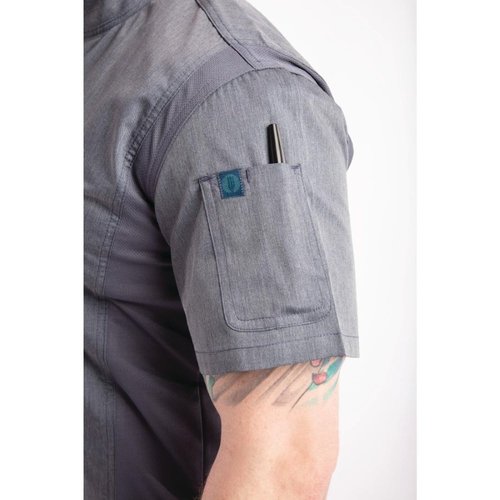 Chef Works Urban Chef Works Unisex Springfield Lightweight Short Sleeve Zipper Coat Ink Blue Size S Chef Works Urban Chef Works Unisex Springfield Lightweight Short Sleeve Zipper Coat Ink Blue Size S