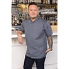 Chef Works Urban Chef Works Unisex Springfield Lightweight Short Sleeve Zipper Coat Ink Blue Size M