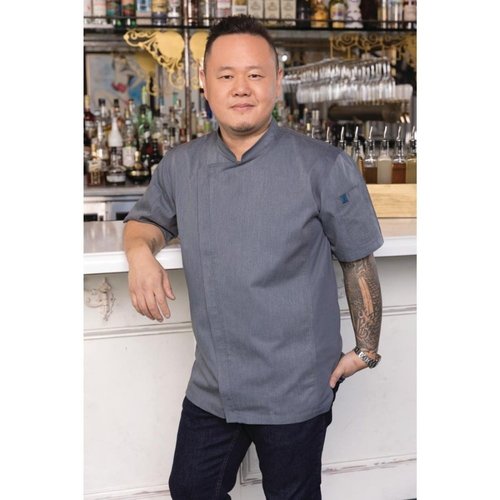 Chef Works Urban Chef Works Unisex Springfield Lightweight Short Sleeve Zipper Coat Ink Blue Size L