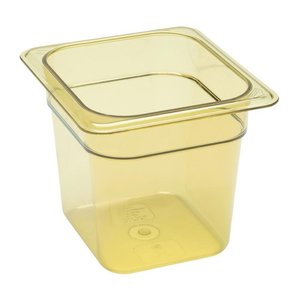 Cambro Pojemnik GN 1/6 150 mm z plastiku, żółto-transparentny, odporny na wysokie temperatury Cambro Pojemnik GN 1/6 150 mm z plastiku, żółto-transparentny, odporny na wysokie temperatury