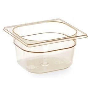Hendi Grilamid Gastronorm Container 1/6 65 mm, Transparent-Yellow High Temperature Resistant