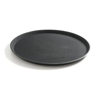 Hendi Polypropylene Round Non-Slip Serving Tray Ø 280 mm Black