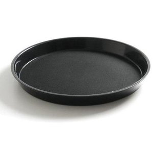 Hendi Polypropylene Round Non-Slip Serving Tray Ø 320 mm with Rim Black