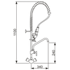 XXLselect Single Hole Deck Mounted Pre-Rinse Faucet with Spout, Knobs and Slide Heads