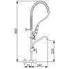 XXLselect Wall Mounted Pre-Rinse Faucet with Spout, Knobs and Slide Heads