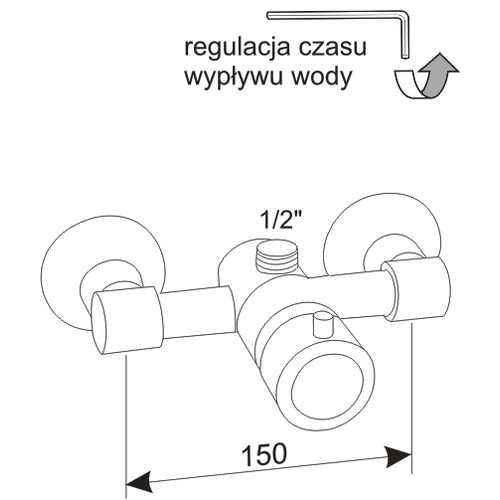 XXLselect Bateria natryskowa czasowa natynkowa z mieszaczem
