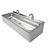 XXLselect Two-Station Wash Basin, 1200x425x(h)265 mm Central Drain with Electronic Battery