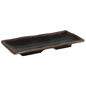 APS Taca z melaminy | czarno-brązowa | 19,5 x 9,5 cm, H: 2 cm APS Taca z melaminy | czarno-brązowa | 19,5 x 9,5 cm, H: 2 cm