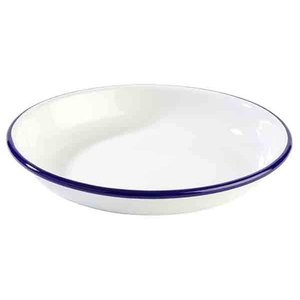 APS Deep Enameled Plate, Ø180 mm, 350 ml, White-Blue APS Deep Enameled Plate, Ø180 mm, 350 ml, White-Blue