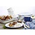 APS Shallow Enameled Plate, Ø200 mm, 350 ml, White-Blue
