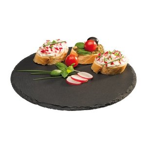 APS Taca serwingowa okrągła z kamienia łupkowego | Ø 22 cm APS Taca serwingowa okrągła z kamienia łupkowego | Ø 22 cm