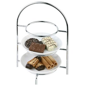 APS Stand ze stali chromowanej na trzy talerze | 185x155x260mm | chrom APS Stand ze stali chromowanej na trzy talerze | 185x155x260mm | chrom