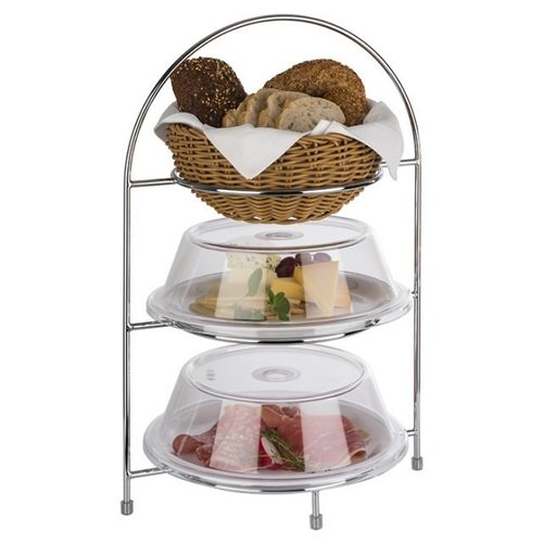 APS Stand ze stali chromowanej na trzy talerze | 290x195x430mm | chrom APS Stand ze stali chromowanej na trzy talerze | 290x195x430mm | chrom