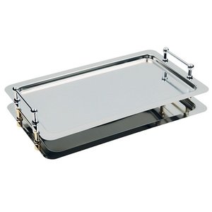 APS Stainless Steel Rectangular Serving Tray GN 1/1 with Handles