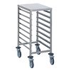 Tournus GN1/1 racking trolley 8 levels with worktop