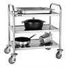 Vogue Stainless Steel 3 Tier Service Trolley 825 x 405 x 710 mm