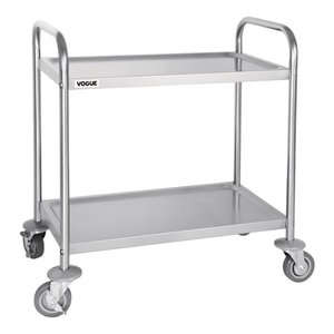Vogue Stainless Steel 2 Tier Service Trolley 825 x 405 x 710 mm Vogue Stainless Steel 2 Tier Service Trolley 825 x 405 x 710 mm