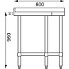 Vogue Stainless Steel Corner Table 600mm
