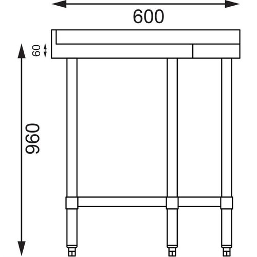 Vogue Stainless Steel Corner Table 600mm Vogue Stainless Steel Corner Table 600mm