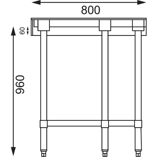 Vogue Stainless Steel Corner Table 600mm Vogue Stainless Steel Corner Table 600mm