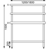 Vogue Stół roboczy z półką | 1200x600x(H)1500 mm Vogue Stół roboczy z półką | 1200x600x(H)1500 mm